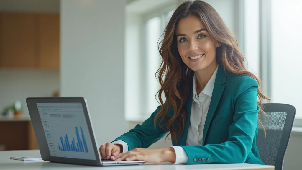 Портрет профессионального маркетолога в офисе с современным дизайном, улыбающегося в камеру