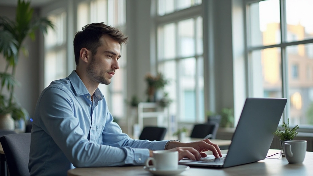 Специалист по социальным сетям планирует контент для Facebook и Instagram на компьютере